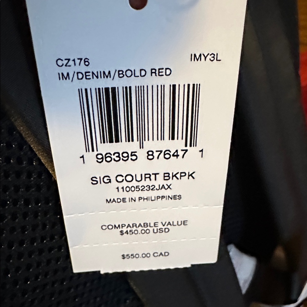 Coach Navy and Red Signature Court Leather Backpack. MSRP $450 NWT FLASH SALE! - Picture 6 of 8